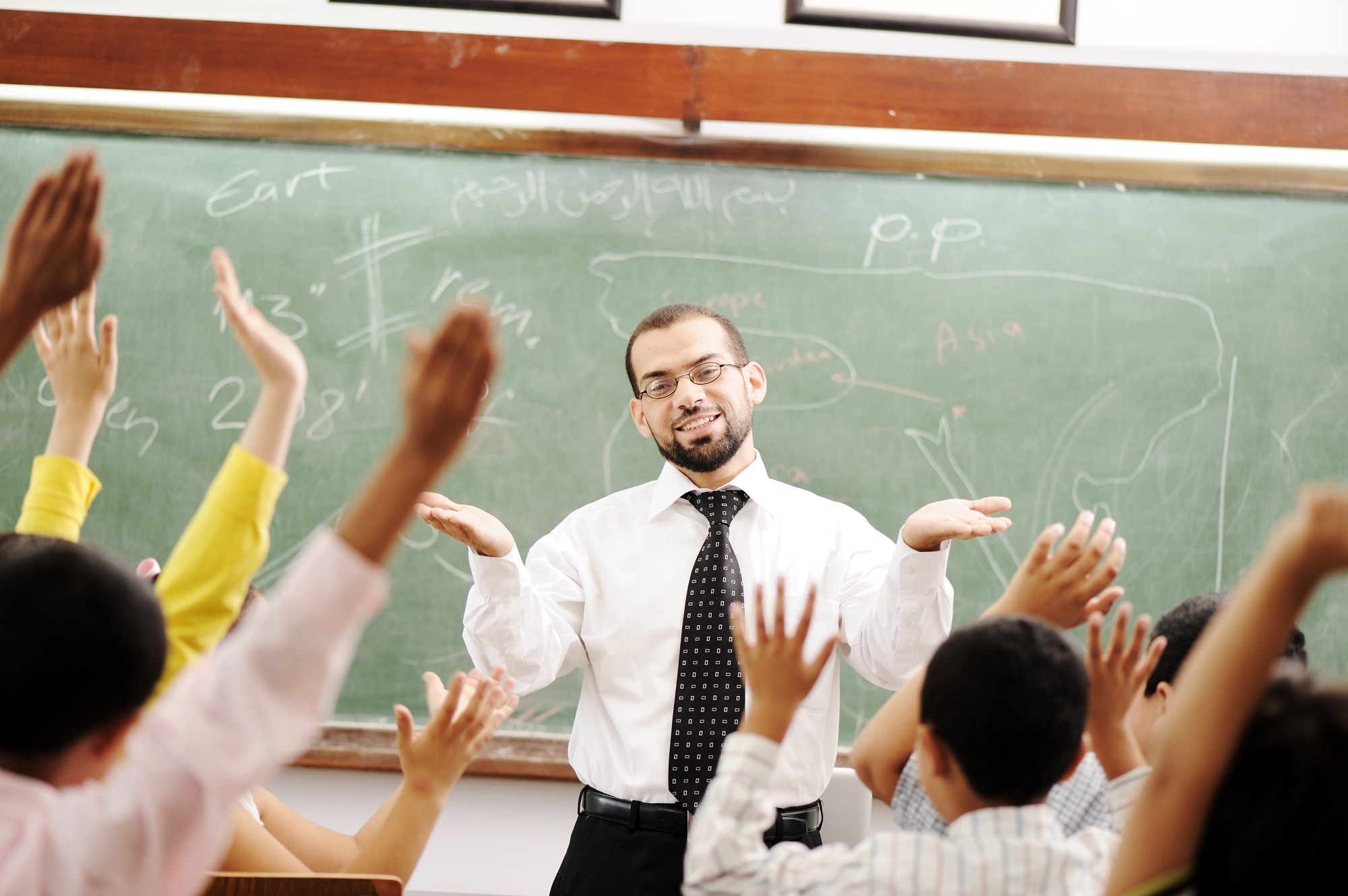 Teacher in front of a class